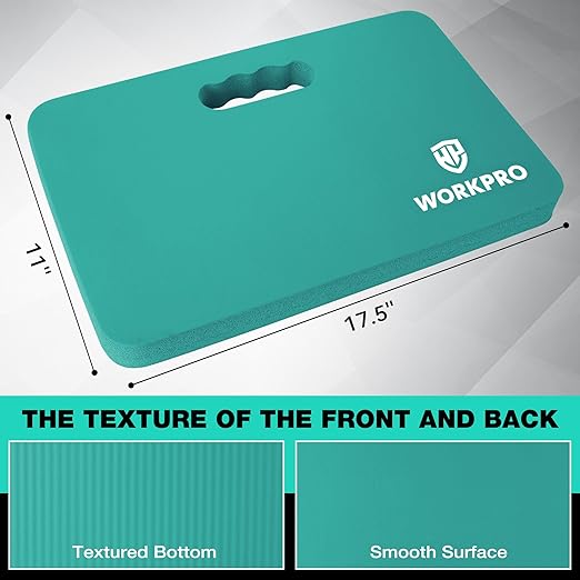 WORKPRO Extra Thick Kneeling Pad, 2-Pack, Soft Foam Cushioning for Knee, Large Foam Kneeler Mat for Gardening, Bathing Baby, Workout Supplies, 17.5 x 11 x 1.5 in, Robin's egg Blue