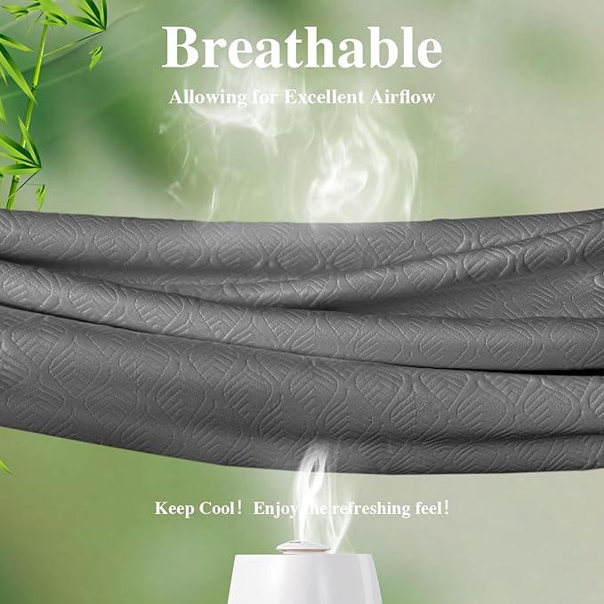 Queen Mattress Protector, Waterproof Mattress Pad Washable Rayon Mattress Cover Breathable Noiseless Bed Protector 3D Patterns 5" - 21'' Elastic Fitted Deep Pocket(Dark Grey)