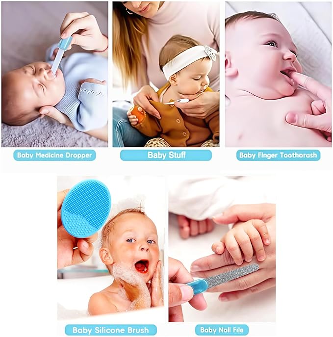 Baby Healthcare and Grooming Kit, Portable Baby Safety Care Set, Baby Essentials kit for Newborn (Blue 26 in 1)