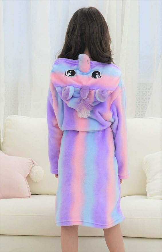 Doctor Unicorn Soft Unicorn Hooded Bathrobe Sleepwear - Unicorn Gifts for Girls