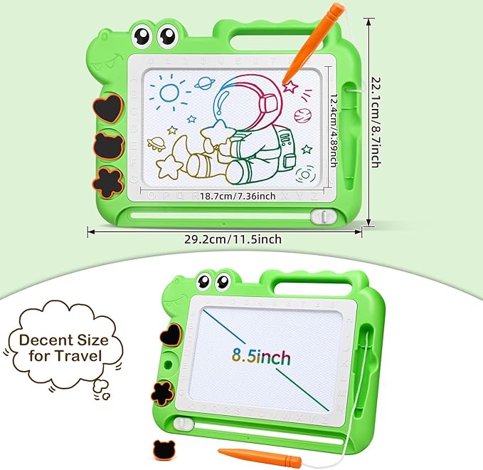 AiTuiTui Magnetic Drawing Board Toddler Toys Gift for Girls Boys, Color Sketch Writing Scribble Doodle Pad Travel Games, Educational Learning Kids Toys for Birthday or Valentine (Green)