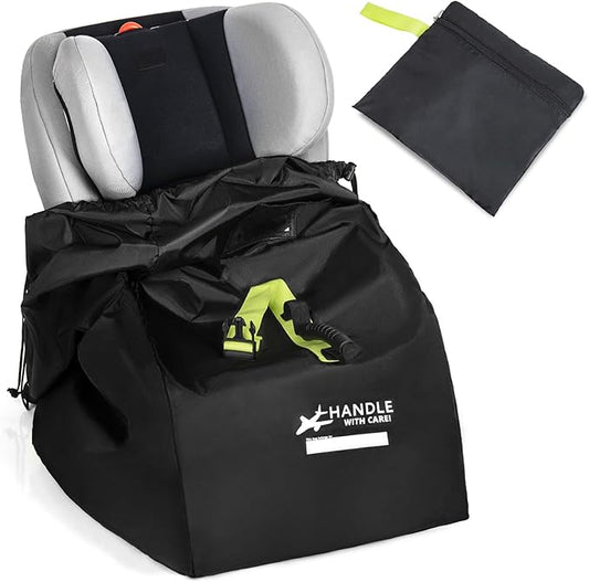 LASUK Car Seat Travel Bag for Airplane - Fits Infant Car Seats, Convertible Car Seats, Booster Seats, Car Seat Bases - for Worry-Saving, Effortless and Safe Travel