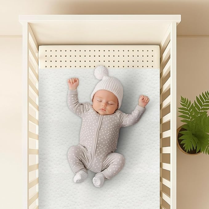 ORGANIC TEXTILES Organic Baby Mattress Topper with Tencel Removable Cover - GOLS/GOTS Certified - Breathable, Hypoallergenic, 2" Portable (36"x26")