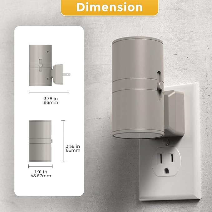 L LOHAS LED Night Light Plug in, 2 Pack, Night Lights Plug into Wall, Light Sensor, Cement Gray Housing, Soft White Nightlight, 3000K 100LM Dimmable Nightlights for Hallway Bedroom Stairway