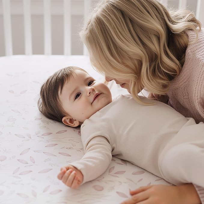 Baby Crib Sheets (2-Pack) for Boys Girls, Soft Fitted Sheets for Standard Crib Toddler Mattress, Breathable Baby Sheets (28x52x8in)
