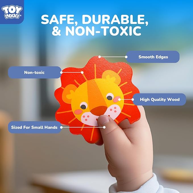 TOY Life Wooden Puzzles for Toddlers 2-4, Montessori Toys for 1 2 3 Year Old Boys Girls, Animals Puzzles Educational Learning Toys 2 Year Old, Christmas Birthdays Gifts for Grandkids Ages 1-3