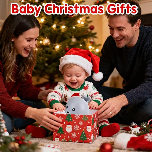 Baby Bath Toys, Toddler Bath Toys for Kids Ages 1-3, Christmas Stocking Stuffers 1 2 3 Year Boy Girl Gifts, Infant Baby Toy 6-12-18 Months, Light Up Whale Bath Toy Sprinkler Bathtub Water Toy