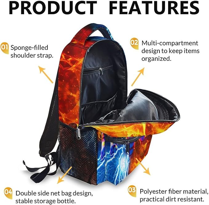 CustomWish Boys Backpack, Astronaut Backpacks for Kids Teens School, Cool Back to School Supplies, 17 Inch Lightweight Durable Bookbag for Travel Work