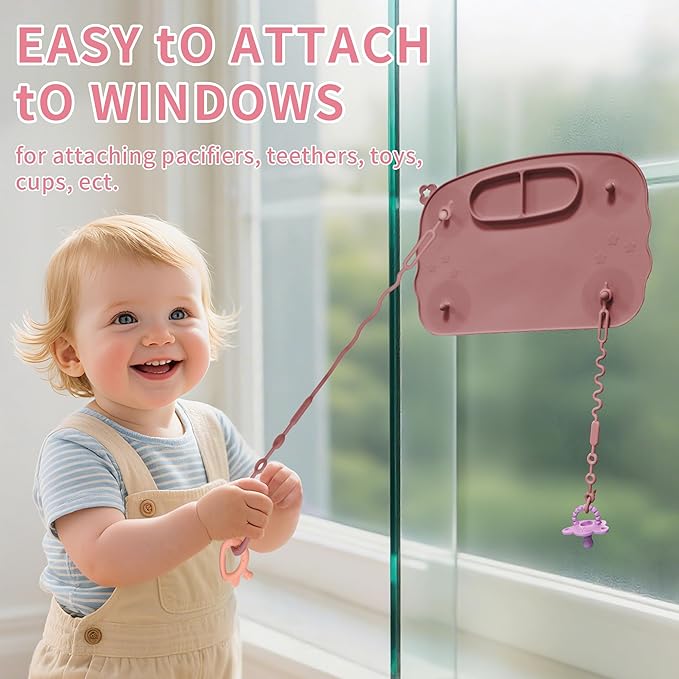 Baby Placemats for Weaning Babies - 2 Silicone Toddler Placemat with 4 Strong Suction Cups & 8 Stretchable Straps | BPA-Free Baby Table Mat for Restaurants, Dining Table & Toddler Mealtime