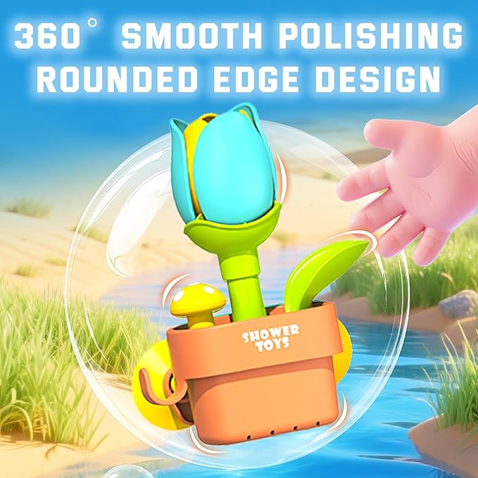 Magic Growing Bath Toy for Toddlers 1-3 | Interactive Watering Can with Blooming Flowers & Rising Mushrooms | Fun Sensory Bathtub Game for Kids 18M+ | Ideal Gift for Christmas & Birthdays