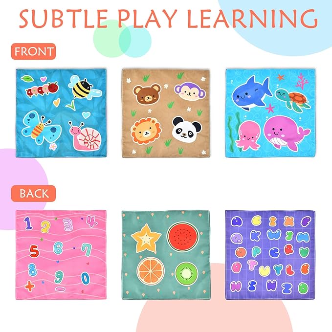 Baby Toys 6-12 Months Tissue Toy Montessori Toy for Babies 6-12 18 Months, Soft Contrast Crinkle Sensory Toys for Toddlers