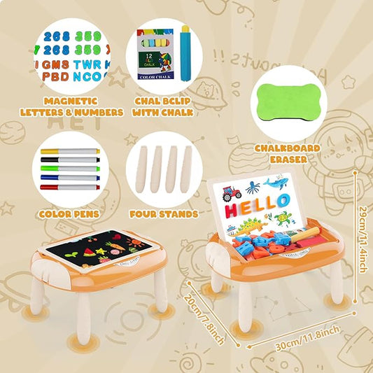 Toys for 1-2 Year Old, Toddler Toy with Magnetic Letters and Numbers, Learning and Educational Toys for 1 2 Year Old, Birthday (Creamy Orange)