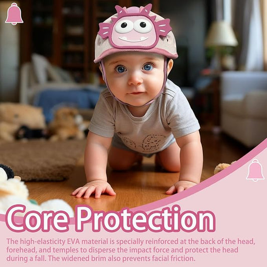Baby Helmet for Crawing Walking,Soft Infant Safety Helmet,Baby Helmet 1-2 Years for Anti-Fall Head Protector,Adjustable, Breathable