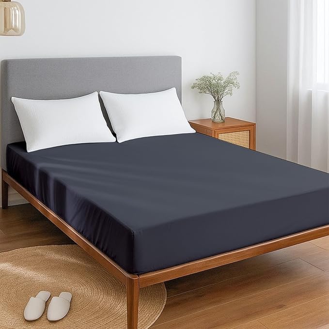 RV King Mattress Protector Fitted Sheet Style - Waterproof Vinyl Mattress Cover, Breathable, Bed Wetting & Spill Protection, Fits Mattresses up to 9" Deep (Dark Grey)