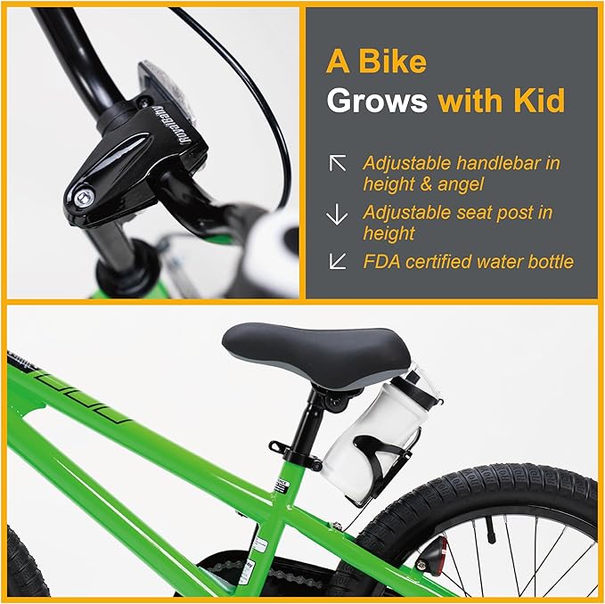 RoyalBaby Kids Bike Freestyle Classic & EZ Balance Pedal Switchable Bicycle, 12 14 16 18 Inch, 3-10 Years Toddler to Big Kids