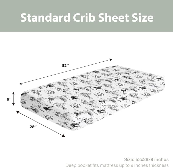 Vintage Western Cowboy Baby Crib Sheets for Boy Girl 28"x52" Retro Cowboy Horse Cactus Soft Stretchy Fitted Crib Mattress Cover Wild Desert Baby Sheet for Standard Crib & Toddler Mattress Pads