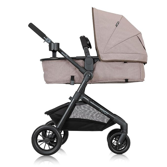 Evenflo Pivot Modular Travel System with LiteMax Infant Car Seat (Desert Tan)
