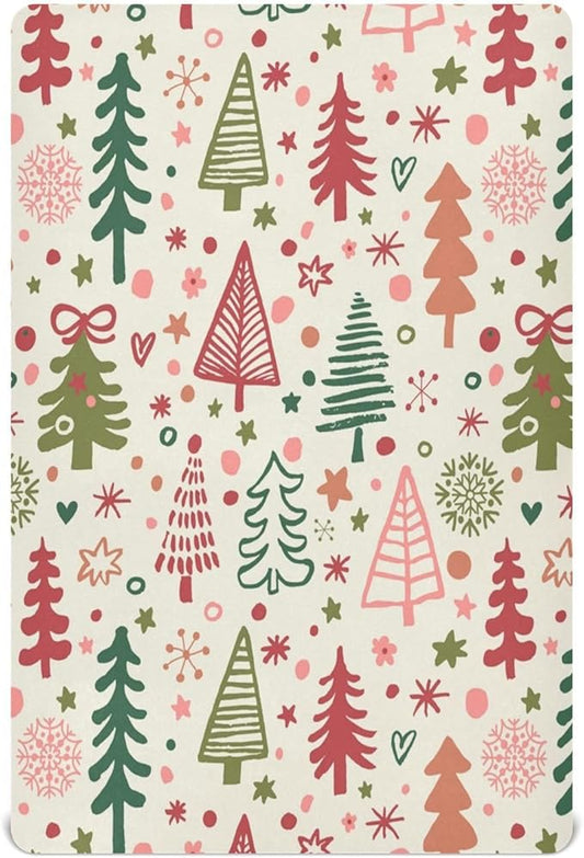 Crib Sheet, Unisex Crib Sheet, Soft and Comfortable for Standard Crib and Toddler Mattress, Christmas Tree