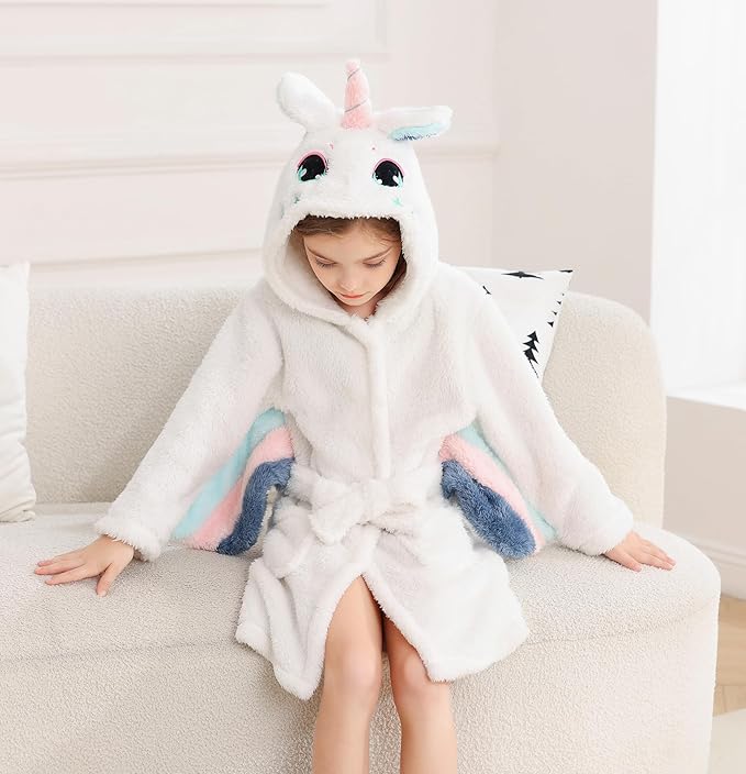 CuteOn Bathrobe for Women Soft Fleece Hooded Plush Loungewear