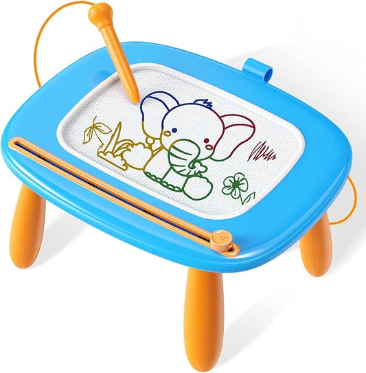 Seimome Toddlers Toys Ages 1-3, Magnetic Drawing Board, Doodle Board Pad Learning and Educational Toys for 18 Months Baby, 1-3 Yr Kids Birthday Gifts - Blue