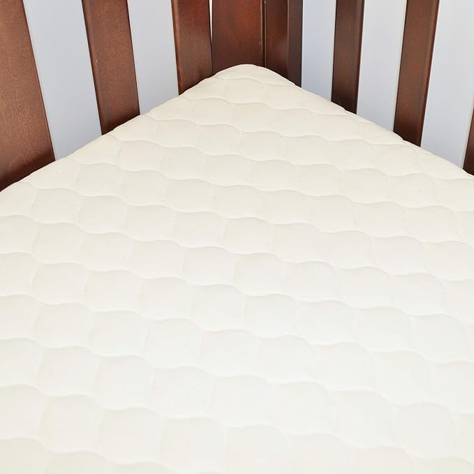 American Baby Company Waterproof Crib and Toddler Mattress Protector, Quilted Fitted Protector Pad Cover Made with Organic Cotton Top Layer, 52“ x 28" (Pack of 2)
