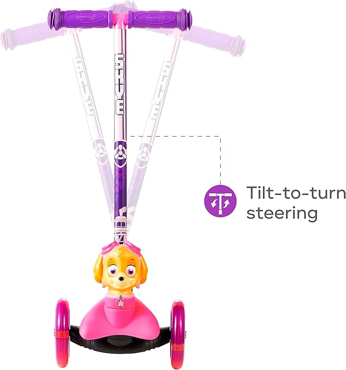 3D Kick Scooter for Kids, Self-Balancing 3 Wheeled Light Up Scooter with Extra Wide Anti-Slip Deck, Rear Brake, Lean to Steer, Lightweight Design, for Kids 3 and up, 75 LB Limit
