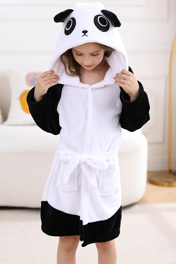 DELEY Girl's Robe Baby Boys Hoodie Robes Toddler Bathrobes for Kids Pajamas Sleepwear