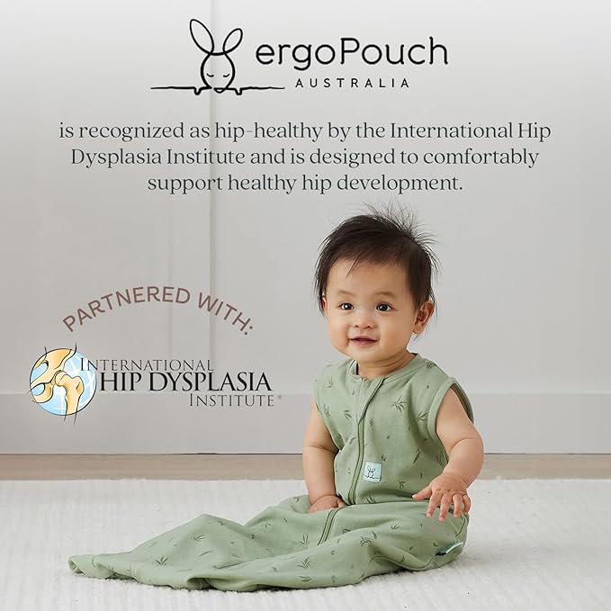 ergoPouch 1.0 Tog Jersey Sleeping Bag – Arms-Out Baby Sleep Sack, Ideal Transition from Swaddling, Slim Fit Keeps Baby Secure & Comfortable, Soft Breathable Fabric (8-24 Months, Willow)