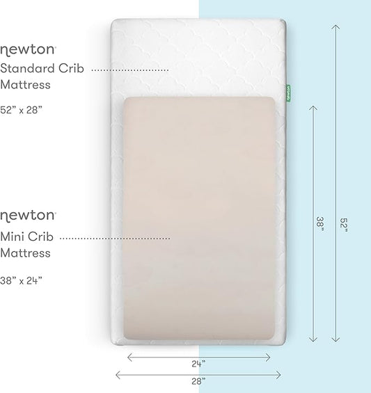 Newton Baby Fitted Mini Crib Sheets (2-Pack) | Organic Muslin Cotton, Breathable & Soft Baby Sheets, Washable Baby Mattress Sheets, Fits Mini Crib Mattresses 24" x 38", Oatmeal