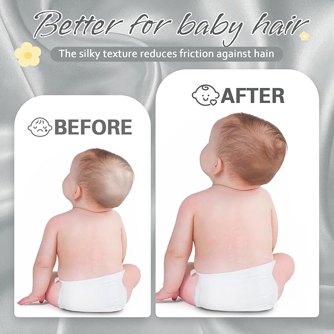 Horbaunal 2 Pack Satin Pack n Play Sheets for Baby with Sensitive Hair and Skin, Silky Mini Crib Sheets 38" x 24" x 5", Soft Playard Sheet Protector Baby Mattress Sheet, Blush Pink & Grey