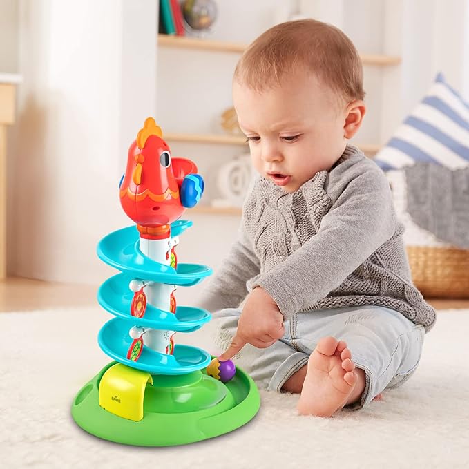 Montessori Toddler Sensory Drop Ball Toys, Rolling Spinning Ball Tower That Makes Music, Preschool Interactive Games, Birthday Gift for Children 12 Months and Older