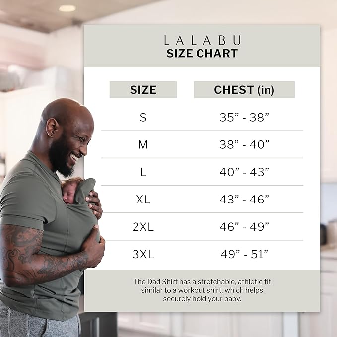 Lalabu The Dad Shirt | Hands-Free Baby Carrier for Dad with Kangaroo Pouch | Engineered for Bonding, Safety, & Comfort for Newborns Up to 15 Lbs. | CPSC Compliant