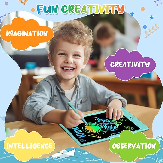 2 Pack LCD Writing Tablet for Kids 10 Inch Reusable Drawing Tablets for Kids Colorful Writing Board Electronic Drawing Board Educational and Learning Toys for 2-4 Year Old Boys