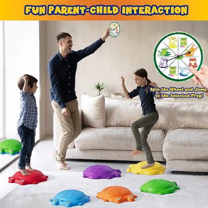Stepping Stones for Kids, 8PCS Non-Slip Balance Steps Stones for Toddler 1-3, Obstacle Courses Sensory Toys, Coordination Game for Boys Girls Indoor Outdoor Play Ages 3-5