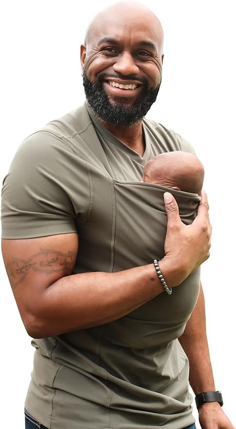 Lalabu The Dad Shirt | Hands-Free Baby Carrier for Dad with Kangaroo Pouch | Engineered for Bonding, Safety, & Comfort for Newborns Up to 15 Lbs. | CPSC Compliant