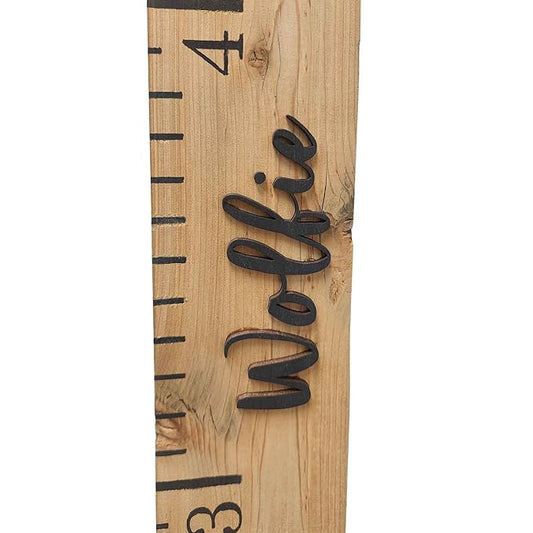 Rockin' Wood Custom Name Growth Chart for Kids Made from Reclaimed Rustic Wood - Hand Painted No Vinyl (Natural)