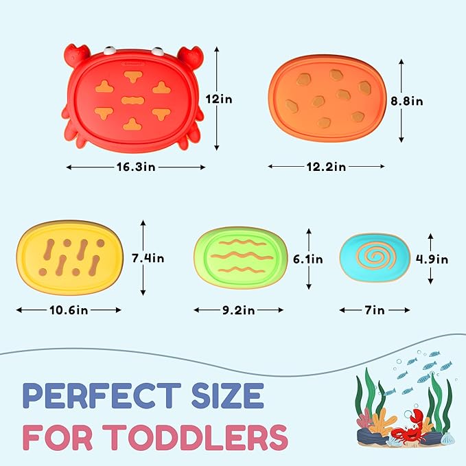 makarci Crab Stepping Stones for Kids,5pcs Double Anti-Slip Balance Sensory Stepping Stones Promoting Toddlers’ Sensory and Coordination Development，Indoor and Outdoor Play for Kids 3-8