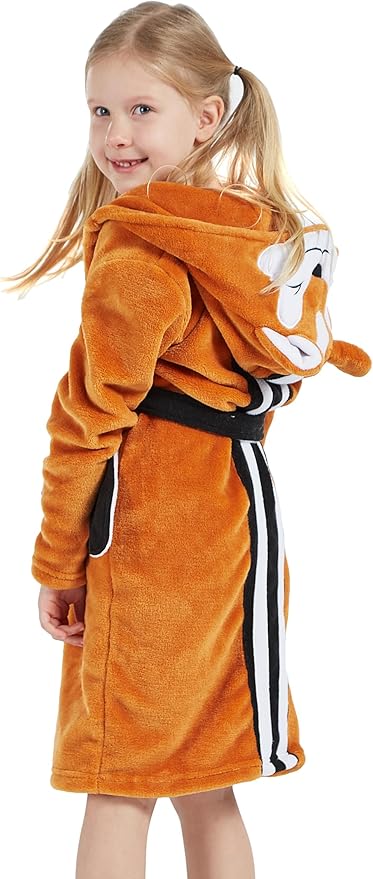 DELEY Girl's Robe Baby Boys Hoodie Robes Toddler Bathrobes for Kids Pajamas Sleepwear