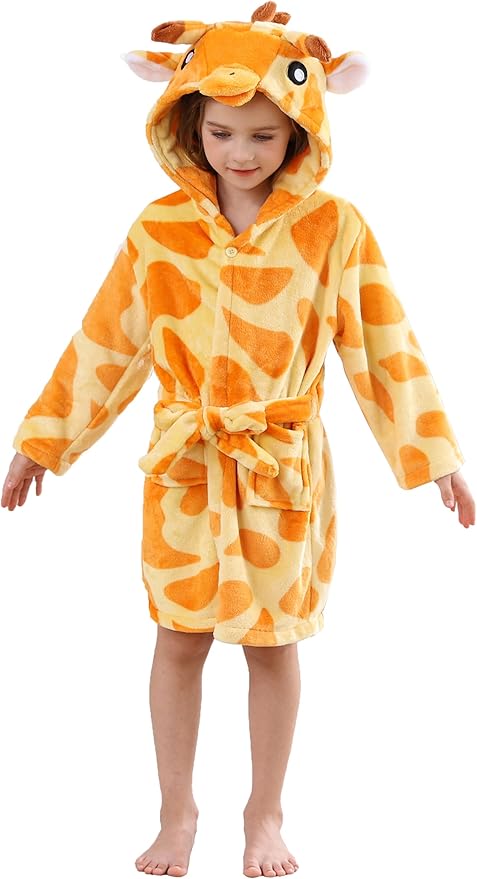 CuteOn Bathrobe for Women Soft Fleece Hooded Plush Loungewear