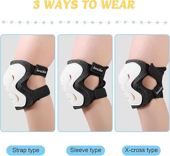 Kids/Adult/Youth Knee and Elbow Pads with Wrist Guards 3 in 1 Protective Gear Set for Skateboarding Cycling BMX Bike Scooter Skating Rollerblading Riding