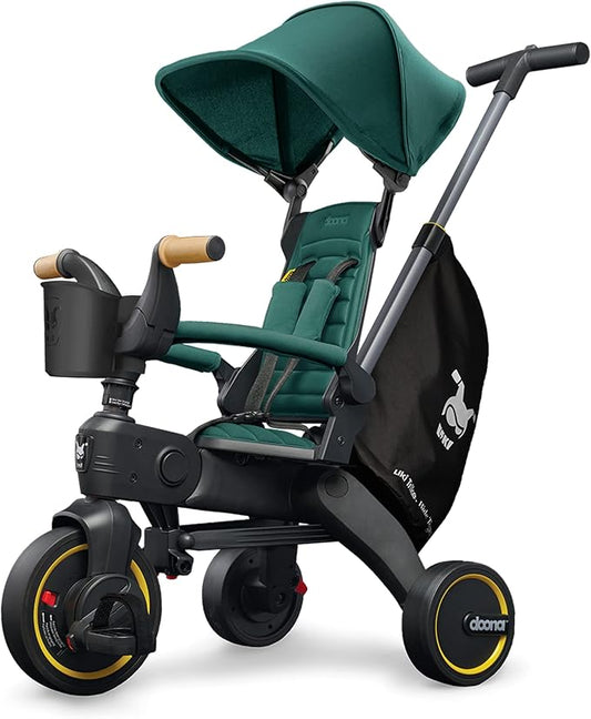 Doona Liki Trike S5, Racing Green - 5-in-1 Compact, Foldable Tricycle - Suitable for Toddlers 10 to 36 Months