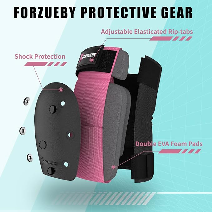 Adult/Kids Knee Pads Elbow Pads Wrist Guards 6 in 1 Protective Gear Set for Inline Roller Skating Skateboarding Scooter BMX etc.