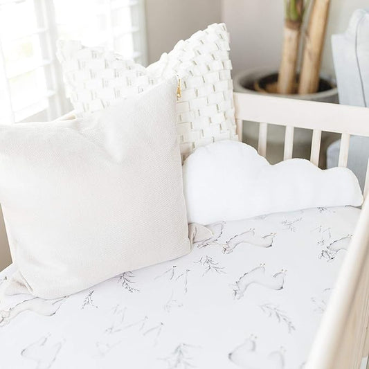 Oilo Crib Sheet, Breathable, Fitted, Turkish Cotton Jersey, 300 Thread Count, Machine Washable, Fits Standard Crib (28" x 52" x 6"), Toddler Bedding, Girl, Boy, & Neutral Nursery Design, Llama