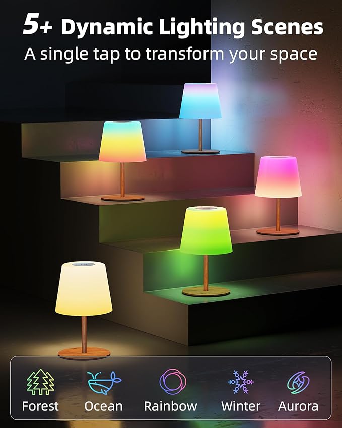EZVALO Valentines Day Gifts for Her, RGB Color Changing Shower Lamp, 83 Scene Modes, IP65 Waterproof Rechargeable Cordless LED Light for Bathroom, Spa-Like Shower, Patio, Camping, Home Decor, 1Pcs