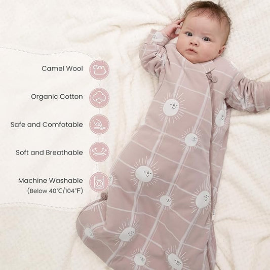 Unisex Sleeping Bag for Babies and Toddlers 1.0 Tog Sleep Sack 0-6 Months, Newborn Sleep Sack, Wearable Blanket Baby, One Piece Long Sleeves, Gifts for Baby
