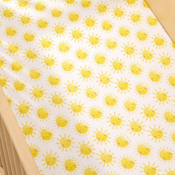 Little Sleepies Baby Crib Sheets, Buttery Soft Viscose from Bamboo Crib Sheets for Boys & Girls, Toddler Bed Sheet, Standard Crib Mattress Sheet, Super Stretchy & Elasticized (Sunshine)