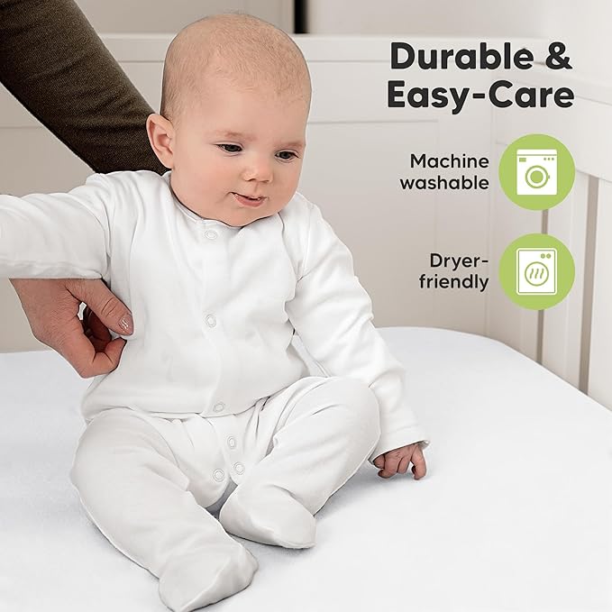KeaBabies 2-Pack Organic Crib Sheets for Boys, Girls - 52x28 Fitted Crib Mattress Sheet Neutral, Breathable Jersey Cotton Cover for Baby Bed, Toddler Mattress, Soft & Cute Prints (Rose)