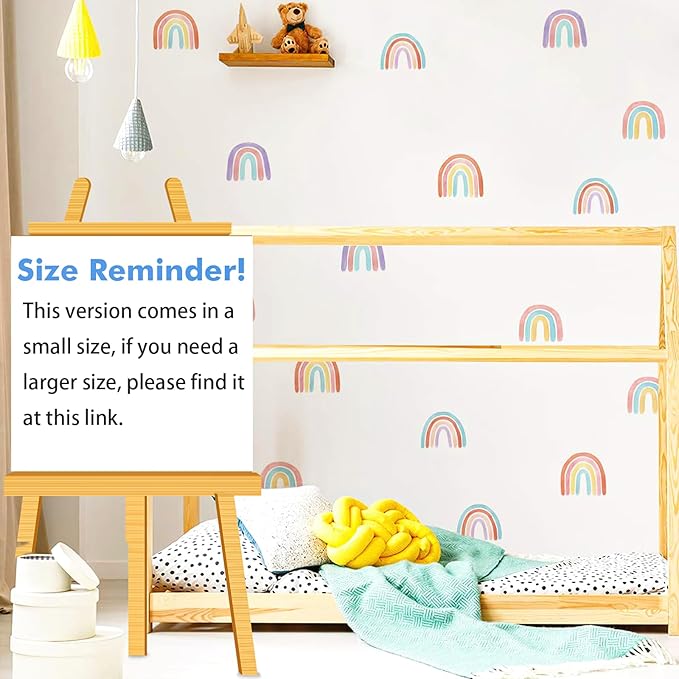 Boho Rainbow Wall Decals for Girls Bedroom 72 Pcs, Rainbow Stickers for Wall Mural Vinyl Peel and Stick DIY Decorations (12 Sheets)