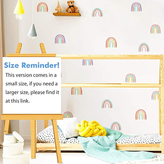 Boho Rainbow Wall Decals for Girls Bedroom 72 Pcs, Rainbow Stickers for Wall Mural Vinyl Peel and Stick DIY Decorations (12 Sheets)