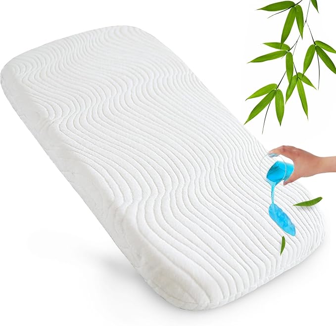 Baby Bassinet Mattress Pad 24" X 42"Compatible with Baby Bjorn, Guava Lotus and Dream on Me Travel Crib Light Playard with Waterproof and Removable Mattress Cover